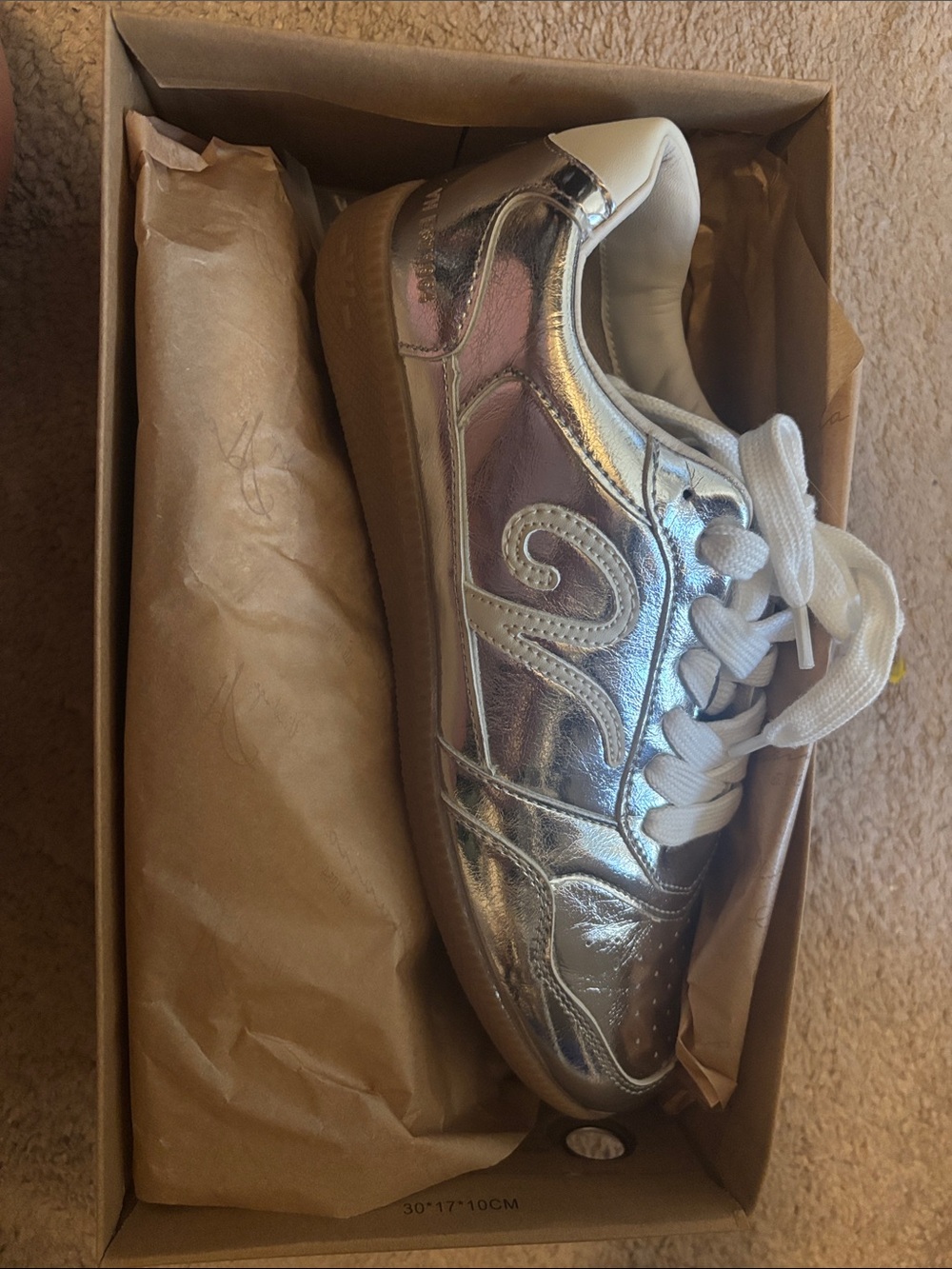 Vintage Havana Metallic Silver Low-Top Sneakers